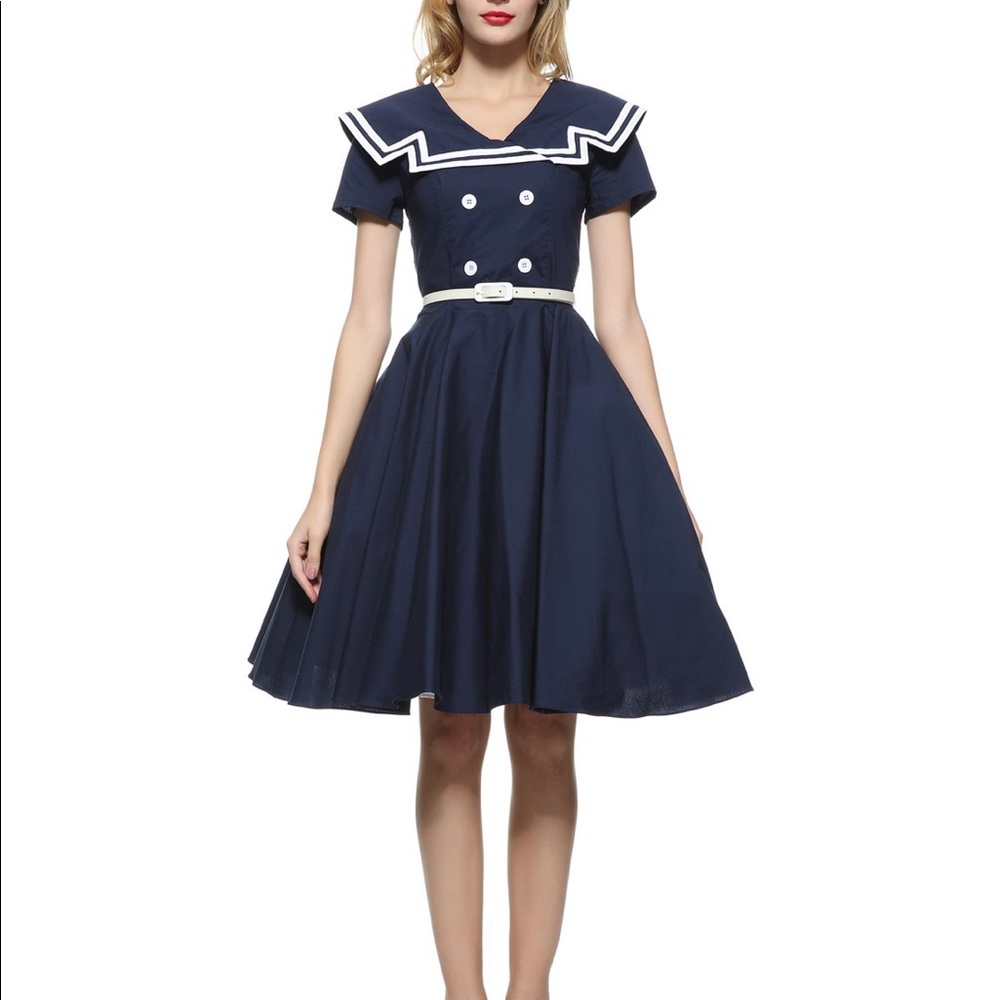 Maggie Tang Nautical Blue Swing Dress